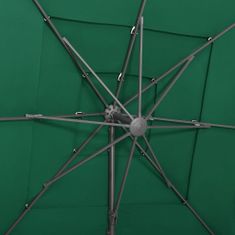 Vidaxl 4stupňový slunečník s hliníkovou tyčí zelený 250 x 250 cm