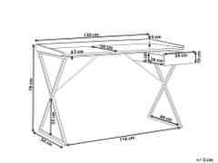 Beliani Psací stůl se zásuvkou 120 x 54 cm tmavé dřevo / černá NOXON