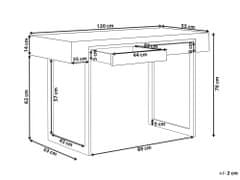 Beliani Psací stůl se 2 zásuvkami 120 x 55 cm světlé dřevo / černá VIDA