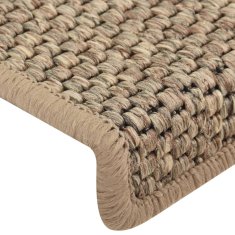 Vidaxl Samolepící nášlapy na schody vzhled sisal 15ks 65x21x4cm béžové