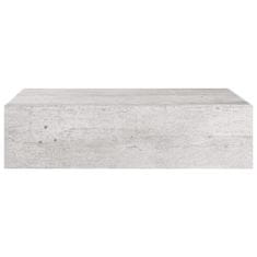 Greatstore Nástěnné police se zásuvkami 2ks betonově šedé 40x23,5x10cm MDF