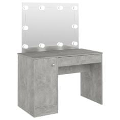 Greatstore Toaletní stolek s LED světly 110x55x145 cm MDF betonově šedý