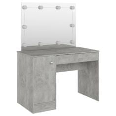 Greatstore Toaletní stolek s LED světly 110x55x145 cm MDF betonově šedý