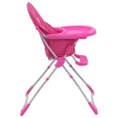 Vidaxl Dětská jídelní židlička růžovo-bílá