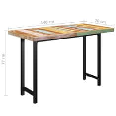 Greatstore Jídelní stůl nohy ve tvaru H 140 x 70 x 77 cm recyklované dřevo