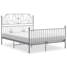 Vidaxl Rám postele šedý kov a překližka 160 x 200 cm