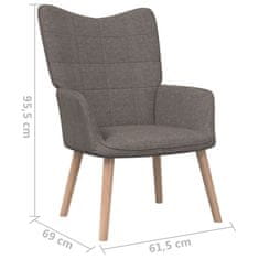 Greatstore Relaxační židle se stoličkou 62 x 68,5 x 96 cm taupe textil