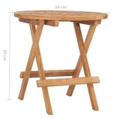 Greatstore Skládací zahradní stolek 50 x 50 x 50 cm masivní teakové dřevo