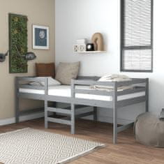 Greatstore Středně vysoká postel s matrací 90x200 cm šedá masivní borovice