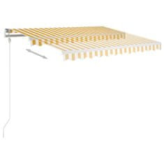 Vidaxl Ručně zatahovací markýza s LED světlem 300 x 250 cm žlutobílá