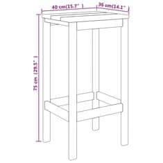Vidaxl 3dílný zahradní barový set impregnovaná borovice