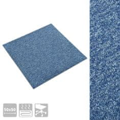 Vidaxl Kobercové podlahové dlaždice 20 ks 5 m² 50 x 50 cm modré