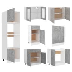 Petromila 7dílný set kuchyňských skříněk betonově šedý kompozitní dřevo