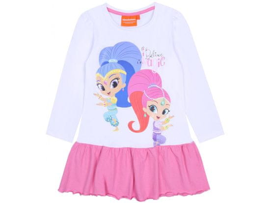 sarcia.eu Dívčí bílo-růžová tunika s volánky od Shimmer&Shine 3 let 98 cm