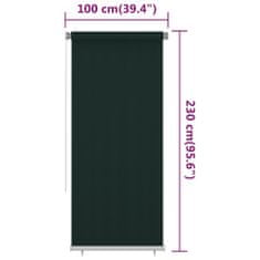 Greatstore Venkovní roleta 100 x 230 cm tmavě zelená HDPE