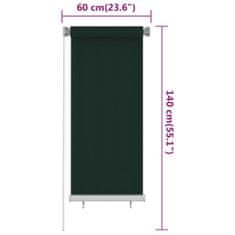 Greatstore Venkovní roleta 60 x 140 cm tmavě zelená HDPE