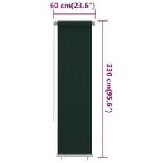 Greatstore Venkovní roleta 60 x 230 cm tmavě zelená HDPE