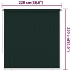 Greatstore Venkovní roleta 220 x 230 cm tmavě zelená HDPE