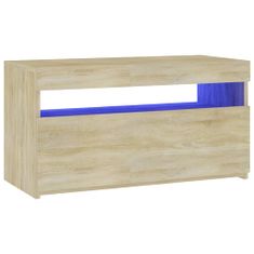 Greatstore TV skříňka s LED osvětlením dub sonoma 75 x 35 x 40 cm