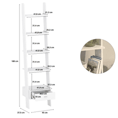 Target Home Žebříková knihovna se zásuvkou 45 cm, barva bílá