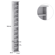 Target Home Stojan na CD / DVD s nastavitelnými policemi, barva beton