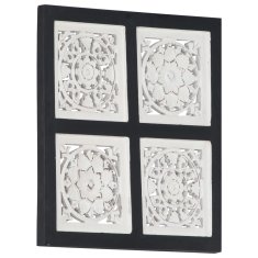 Vidaxl Ručně vyřezávaný nástěnný panel MDF 40x40x1,5 cm černý a bílý