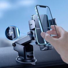 Joyroom Dual-Coil Dashboard držák na mobil do auta, Qi nabíječka 15W, černý