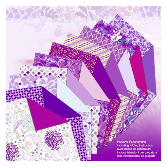 Duhová planeta Design papír fialový AMETHYST 50 archů Rozměr: 20 x 20 cm