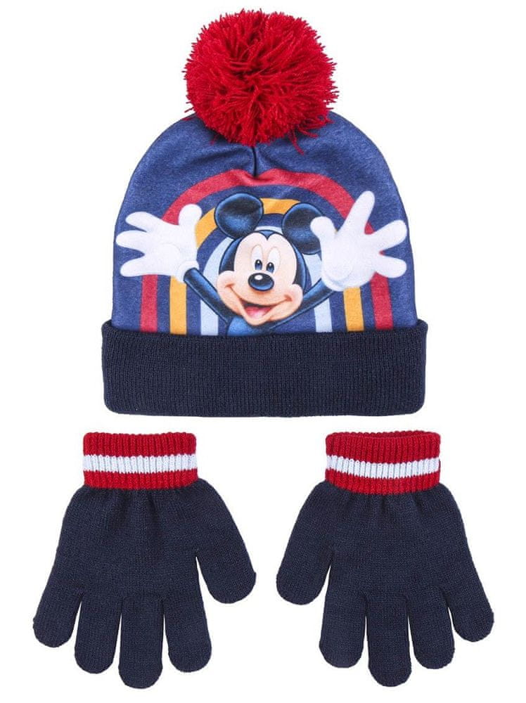 Disney chlapecký tmavě modrý set čepice a rukavic Mickey Mouse 2200009613 4-8 let