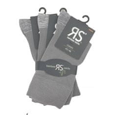 RS klasické unisex hladké bambusové antibakteriální ponožky 31001 3-pack, světle šedá, 39-42