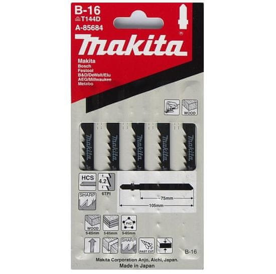 Makita Pilový list 75Mm 6/1" 5ks T144D na dřevo