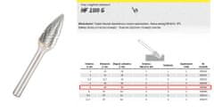 KLINGSPOR Frézy na kov Hf 100 G Fi=6.0X18Mm stopka 6Mm typ Spg, hyperbolický hrot