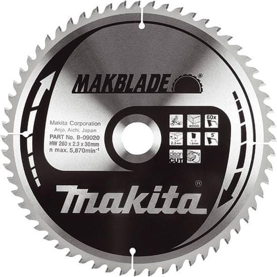 Makita Pilový kotouč na dřevo Makblade 260X30Mm 100 zubů