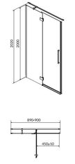 CERSANIT Sprchové dveře s panty crea 90x200, levé, čiré sklo (S159-005)