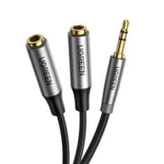 Ugreen AV191 AUX 3.5 mm Jack audio rozbočovač 20cm Black