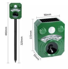 X-pest Solární ultrazvukový odpuzovač zvířat AR33