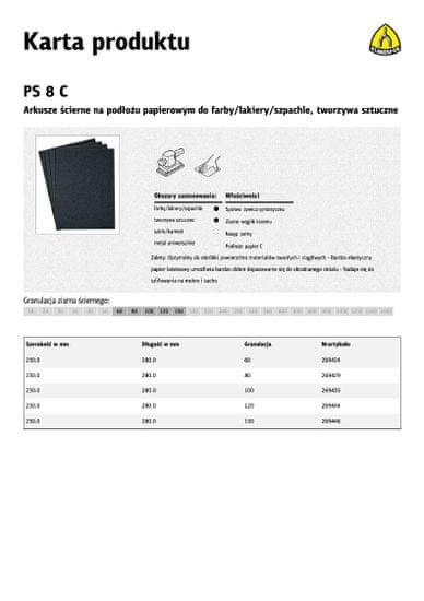 KLINGSPOR 230Mm X 280Mm Ps8C Wet Gr. 100 /50 ks.