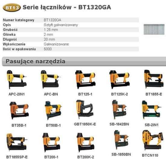 Bostitch Bt13 20Mm tyčinky 5000 ks.