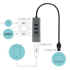 I-TEC HUB USB 3.0 kovový 4portový pasivní USB 