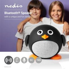 Nedis Animaticks Pippy Pinguin Bluetooth reproduktor, 3 h přehrávání, Hands-Free volání (SPBT4100BK)