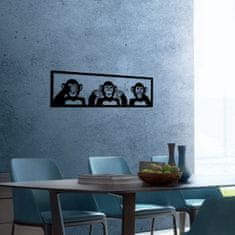 Hanah Home Nástěnná kovová dekorace Opice 100x36 cm černá