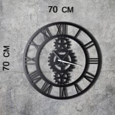 Hanah Home Nástěnné hodiny Gear 70 cm černé