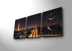 Hanah Home Obrazové nástěnné hodiny Paříž 96x40 cm vícebarevné