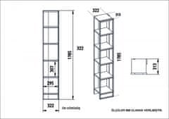 Hanah Home Regál Posn bílý/zlatý