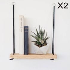 Hanah Home Sada 2 nástěnných polic Shelf ořech