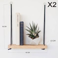 Hanah Home Sada 2 nástěnných polic Shelf ořech