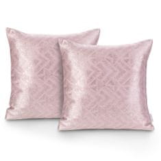 AmeliaHome Sada dvou povlaků na polštář Glamour Navia pudrově růžová, velikost 45x45*2