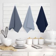 AmeliaHome Sada kuchyňských ručníků Letty Plain - 3 ks modrá, velikost 50x70