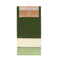 AmeliaHome Sada kuchyňských ručníků Letty Plain - 3 ks zelená, velikost 50x70