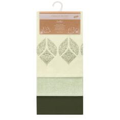 AmeliaHome Sada kuchyňských ručníků Letty Stamp - 3 ks zelená, velikost 50x70